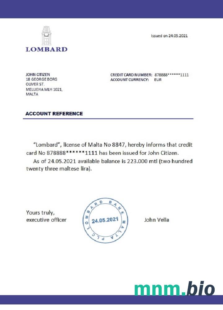 Przykład odniesienia banku Malta Lombard w formatach Word i PDF